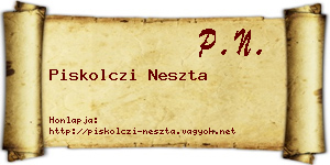Piskolczi Neszta névjegykártya